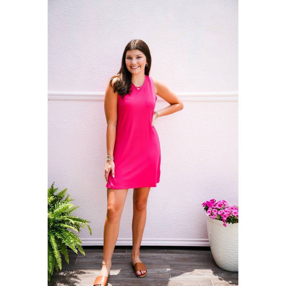 NEW ANOTHER LOVE justine rib dress in pink paradise